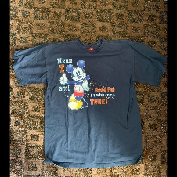 Disney Jerry Leigh Mickey “good pal” blue T-shirt size Large vintage - Picture 1 of 9